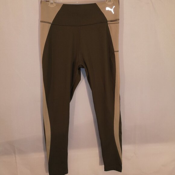 Puma Ladies Dark Green, Pink, & Sage Green Full Length Leggings - Picture 1 of 7